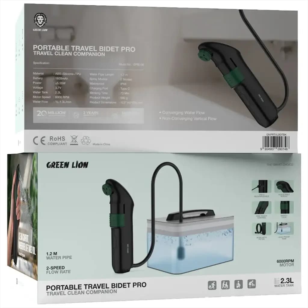 بیده مسافرتی گرین لاین Green Lion Portable Travel Bidet Pro with Tank GNPRTVLBDT — تصویر ۱۰