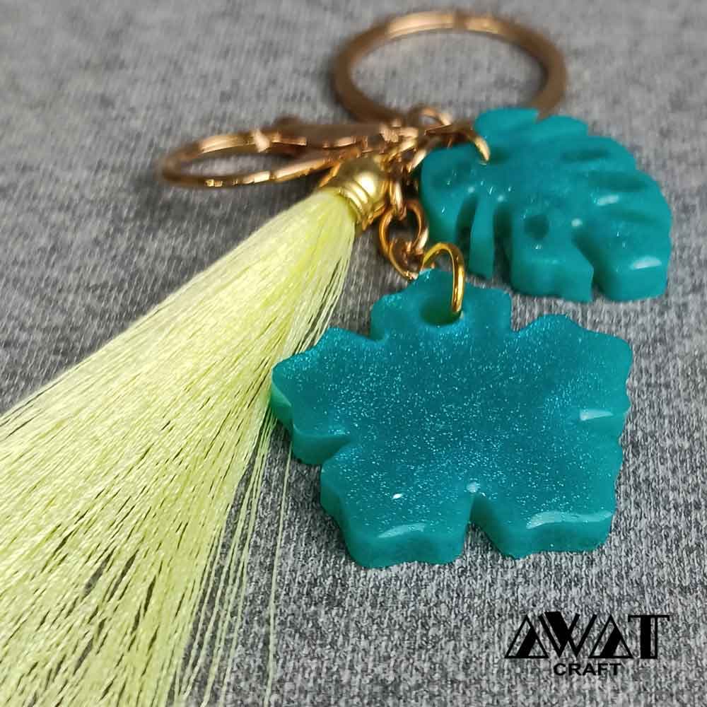 جاسویچی رزینی طرح برگ آبی فیروزه ای — تصویر ۷