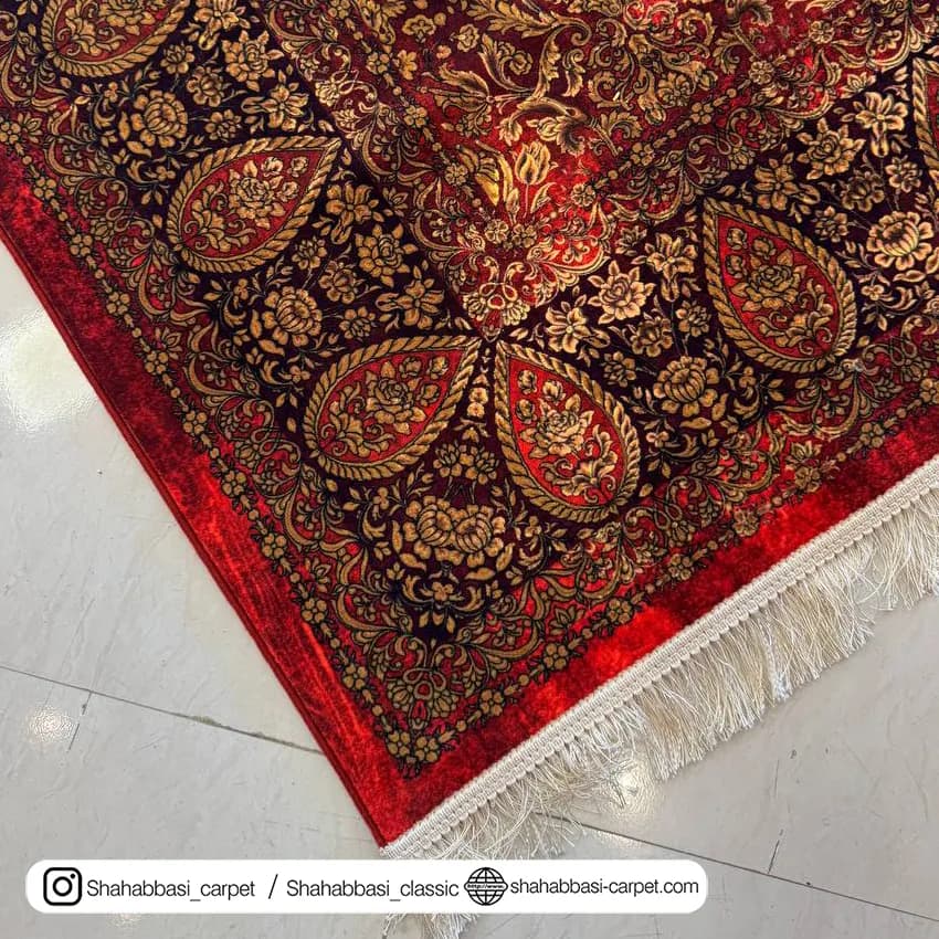 فرش ماشینی ونوس کد 1200202 عنابی — تصویر ۹