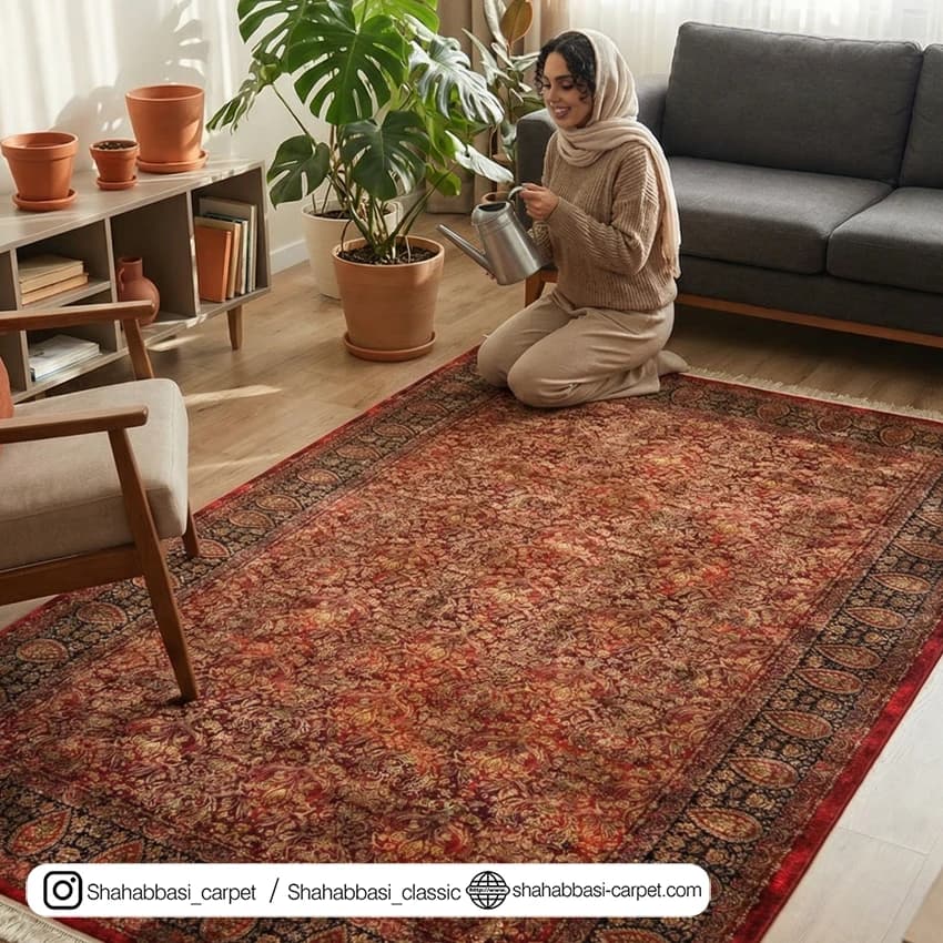 فرش ماشینی ونوس کد 1200202 عنابی