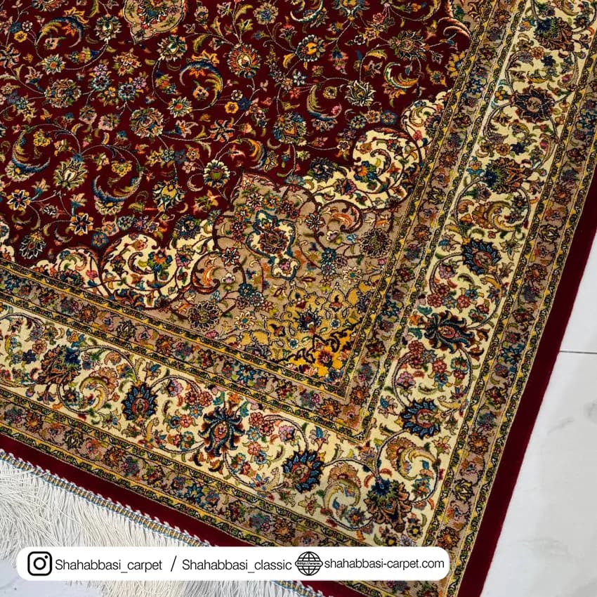 فرش تمام ابریشم کد 165 قرمز — تصویر ۵