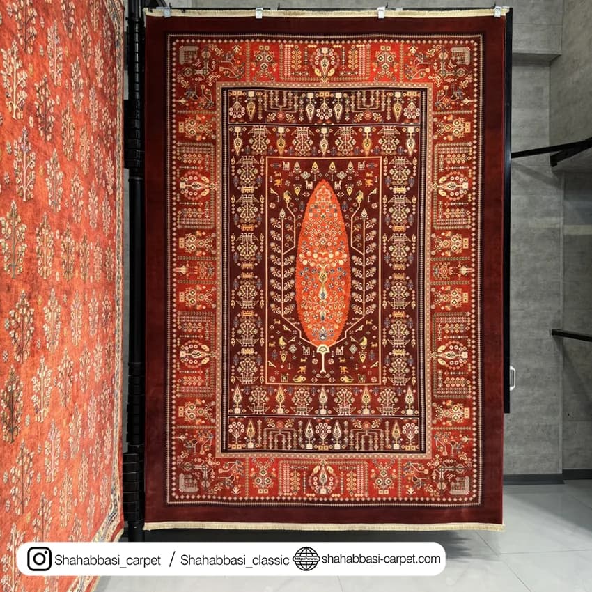 فرش سنتی کد 800207 عنابی — تصویر ۲