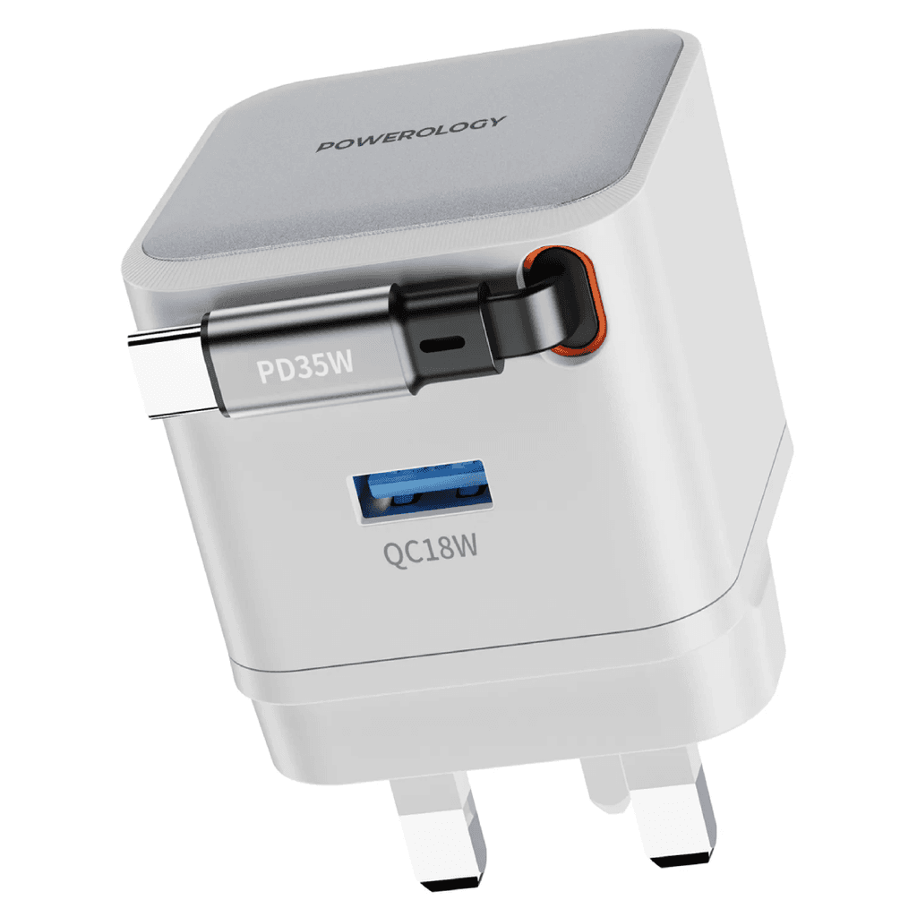 آداپتور 3۵ وات پاورولوژی Powerology Single Output | Retractable GaN Charger PWCUQC032 — تصویر ۶