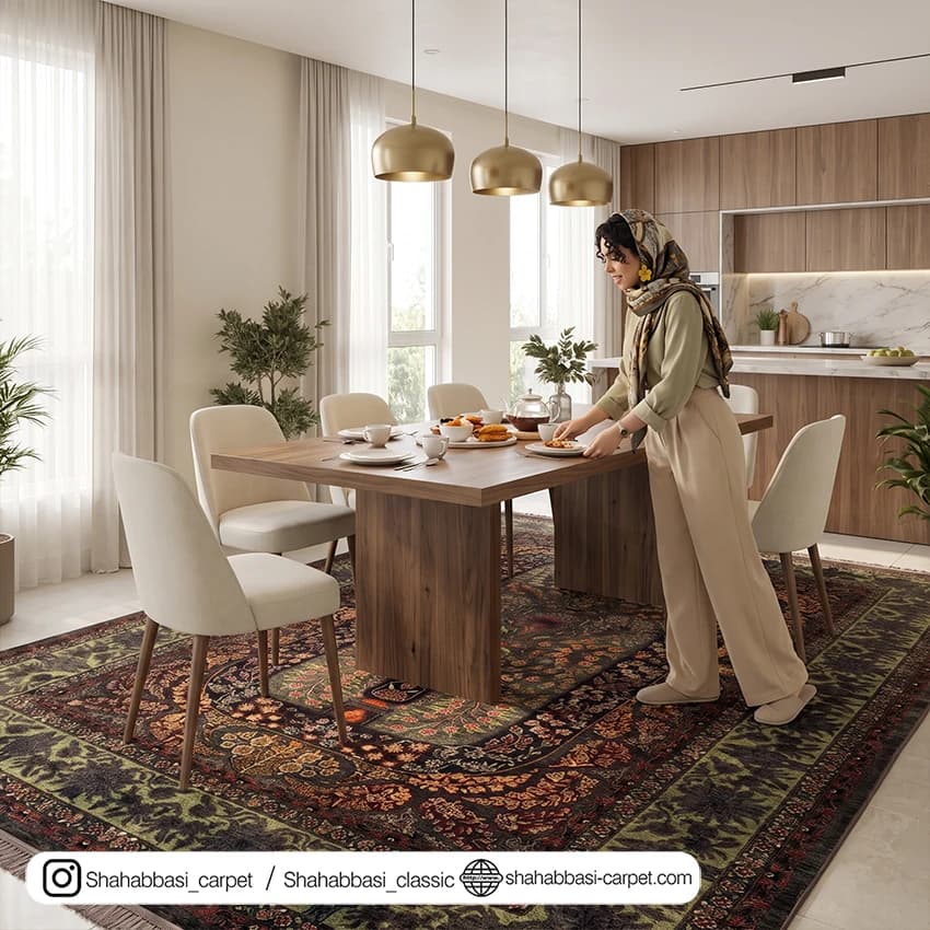 فرش 77 رج کد 77129 خاکی