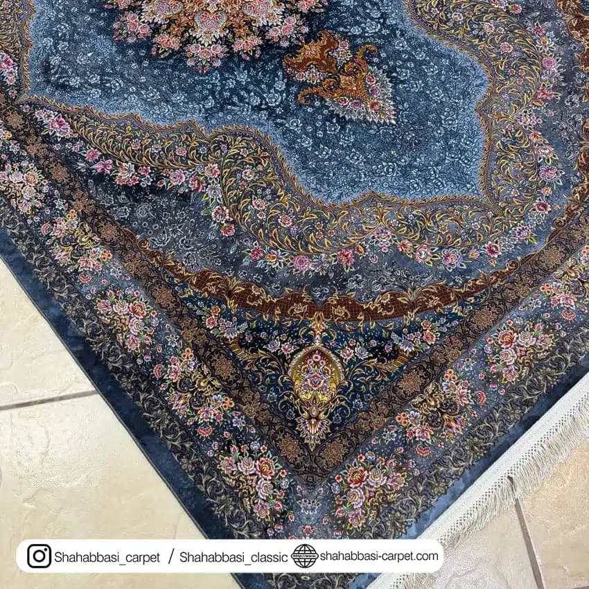 فرش ماشینی آفرینش کد 1500210 آبی — تصویر ۸