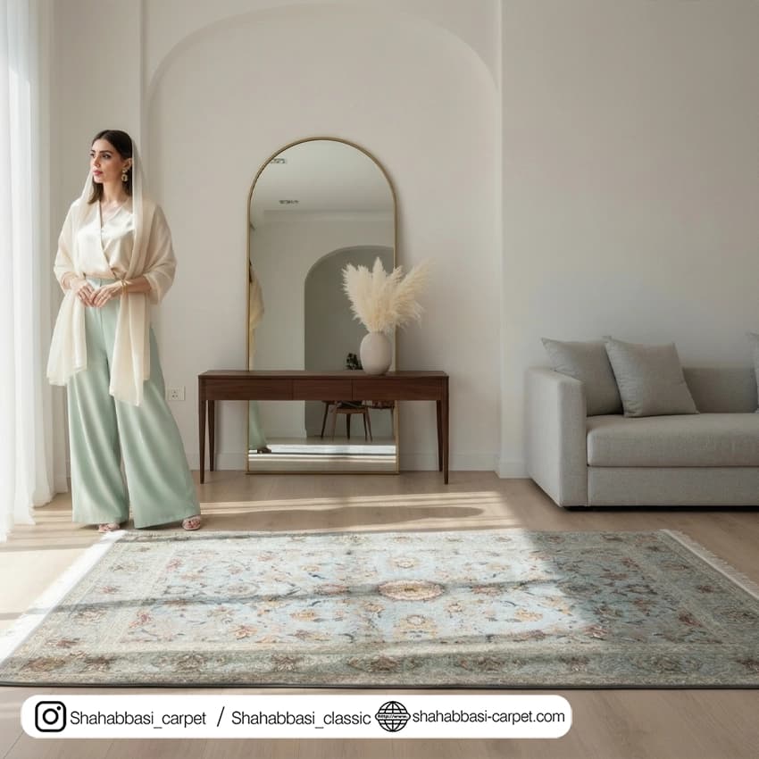فرش ماشینی ونوس کد 1200200 سبزآبی