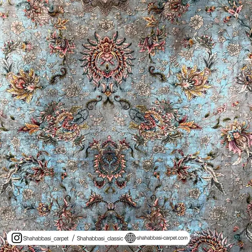 فرش ماشینی ونوس کد 1200200 سبزآبی — تصویر ۶