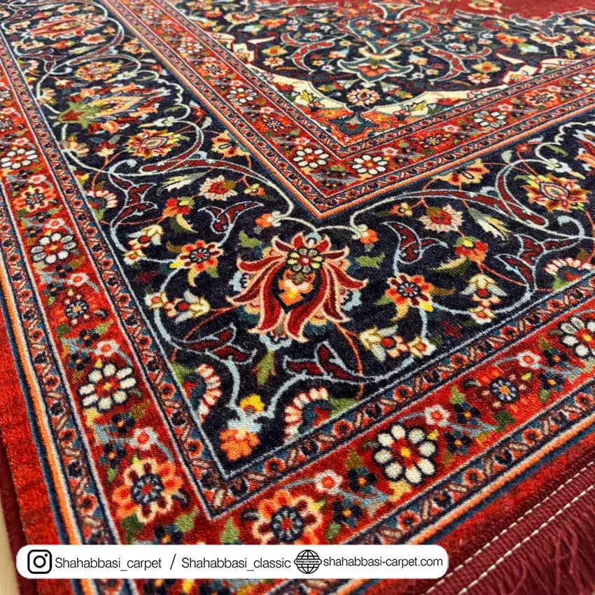 فرش ماشینی افرا کد 7000103 عنابی — تصویر ۴