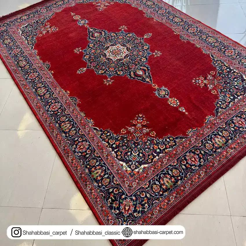 فرش ماشینی افرا کد 7000103 عنابی — تصویر ۶