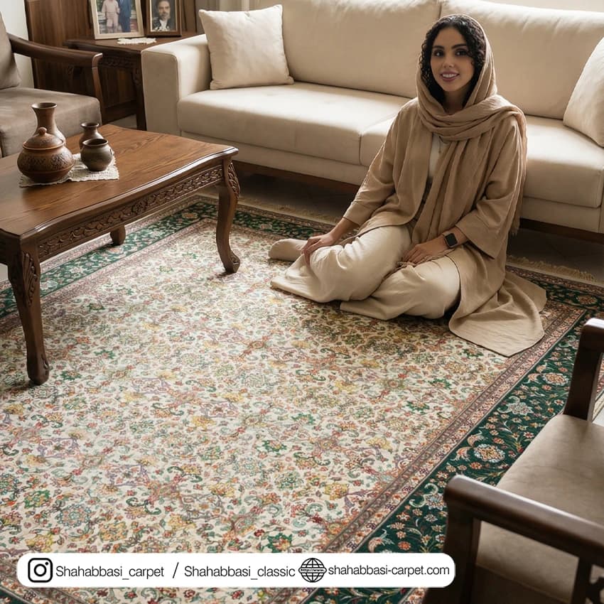 فرش ماشینی افرا کد 7000102 کرم — تصویر ۵