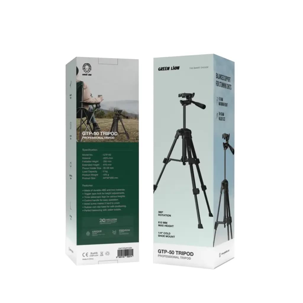 سه پایه دوربین گرین لاین Green Lion GTP-50 Tripod Professional Aluminum GNTPD50TRI — تصویر ۴