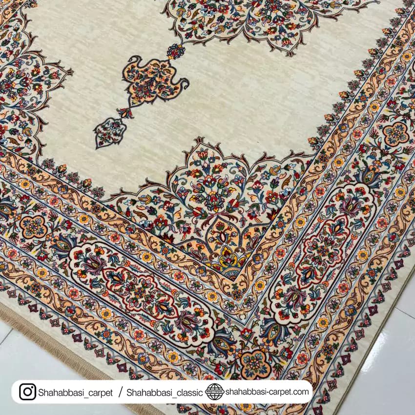 فرش ماشینی افرا کد 7000101 کرم — تصویر ۸