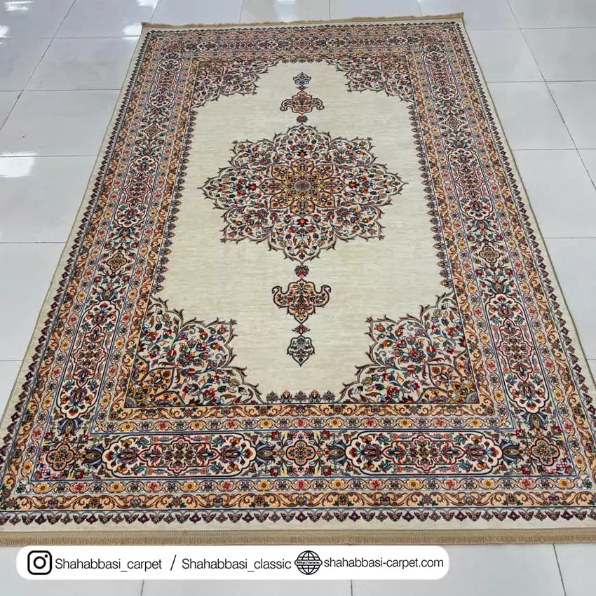 فرش ماشینی افرا کد 7000101 کرم — تصویر ۱۰