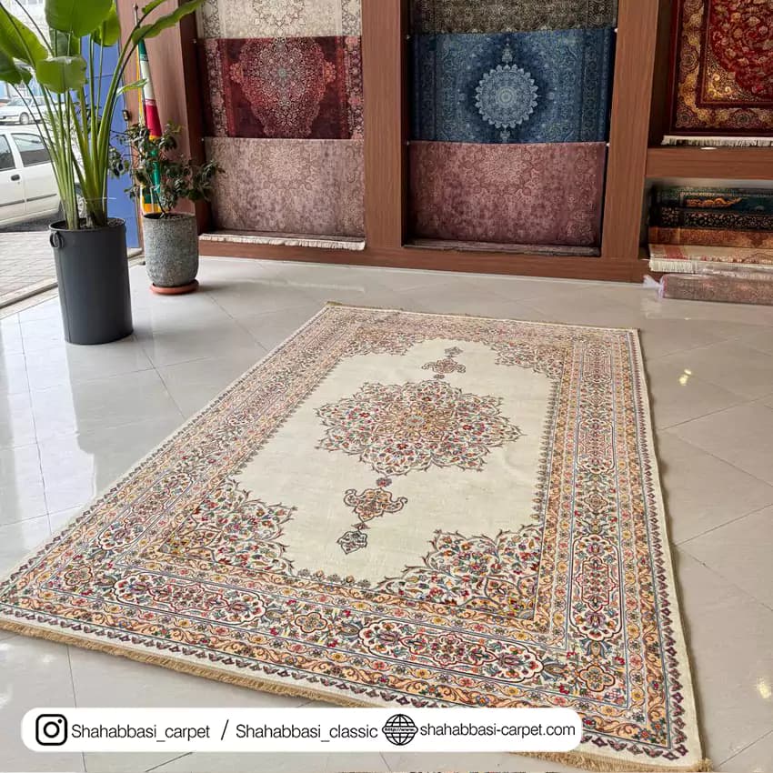 فرش ماشینی افرا کد 7000101 کرم — تصویر ۹