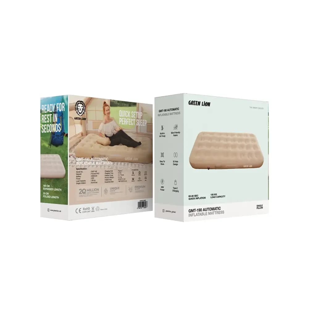 تشک بادی اتوماتیک گرین لاین Green Lion GMT-190 Automatic Inflatable Mattress GNGMT190 — تصویر ۴