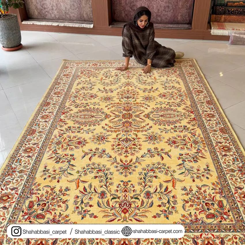 فرش ماشینی افرا کد 7000100 کرم — تصویر ۲
