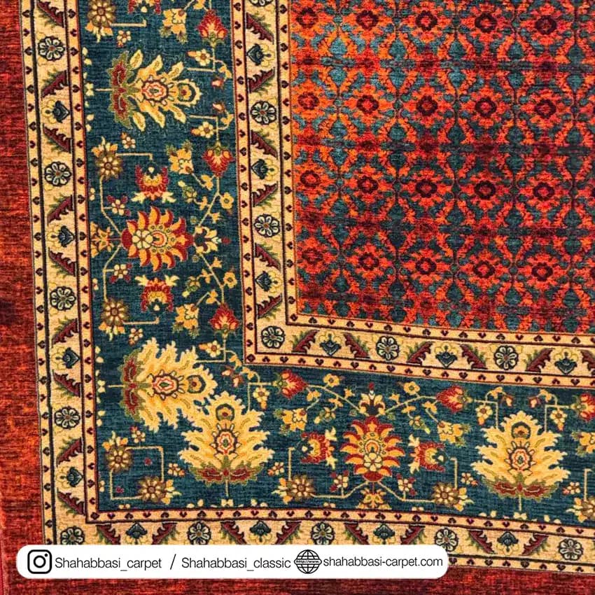فرش سنتی کد 800205 عنابی — تصویر ۳
