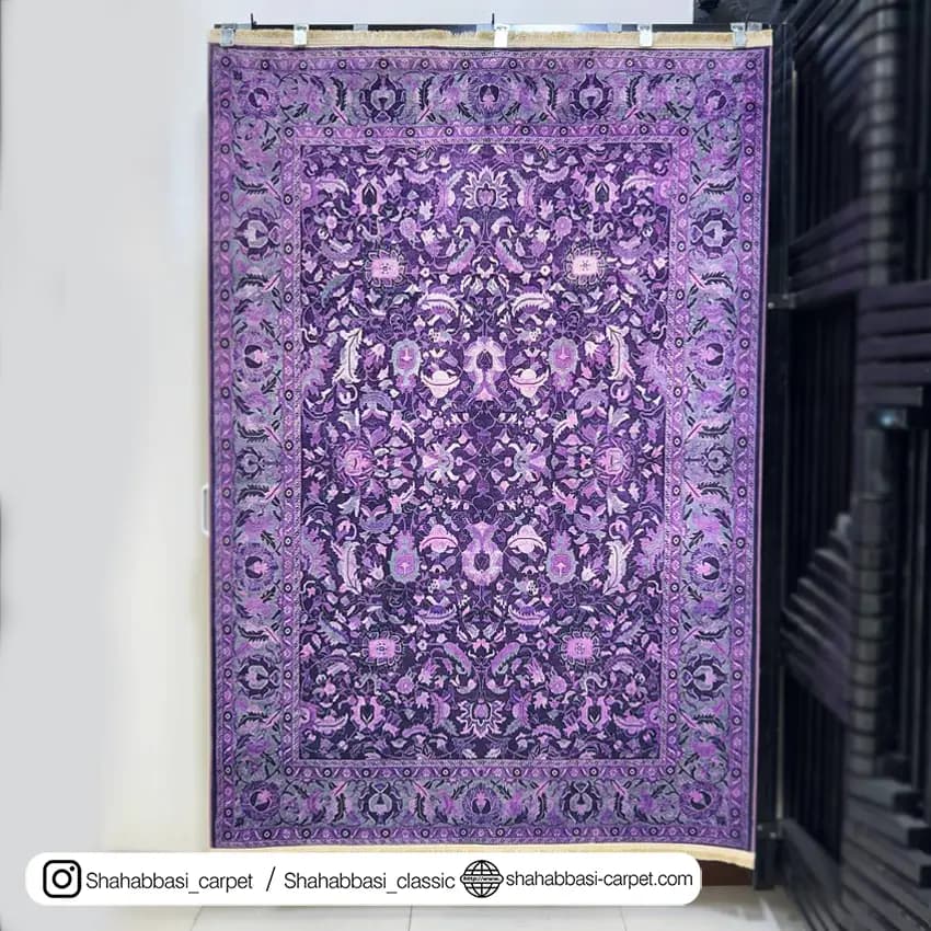 فرش کهنه نما کد 800517 بنفش — تصویر ۲