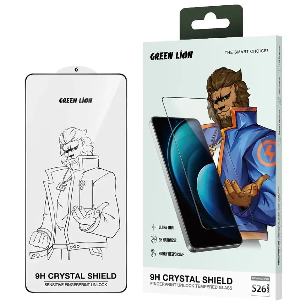 محافظ صفحه نمایش گرین لاین Green Lion 9H Crystal Shield Tempered Glass S26 Ultra GN9HSGL26U