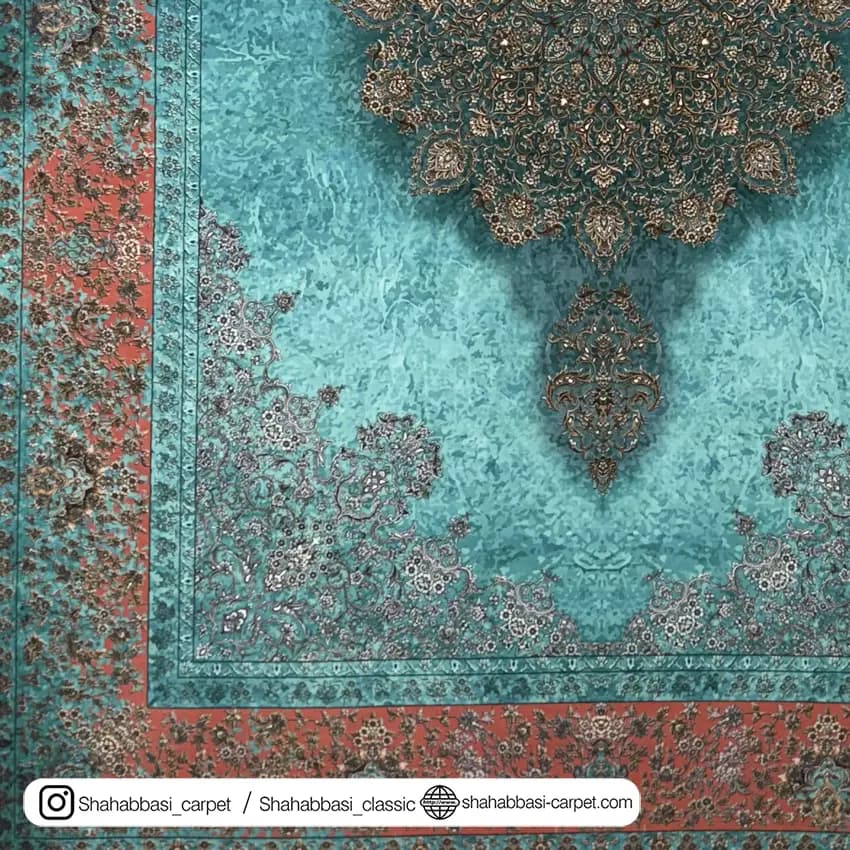 فرش ماشینی ونوس کد 1200197 آبی — تصویر ۳