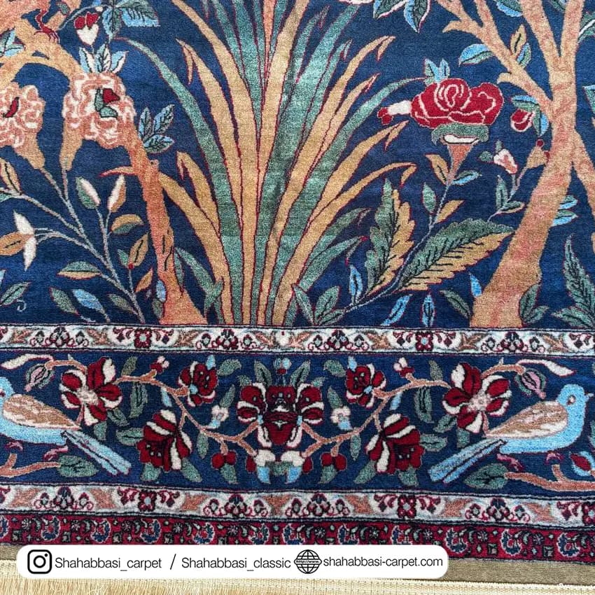 فرش سنتی کد 800147 سرمه ای — تصویر ۳