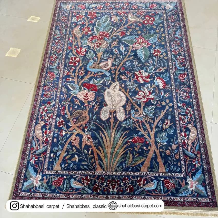 فرش سنتی کد 800147 سرمه ای — تصویر ۵