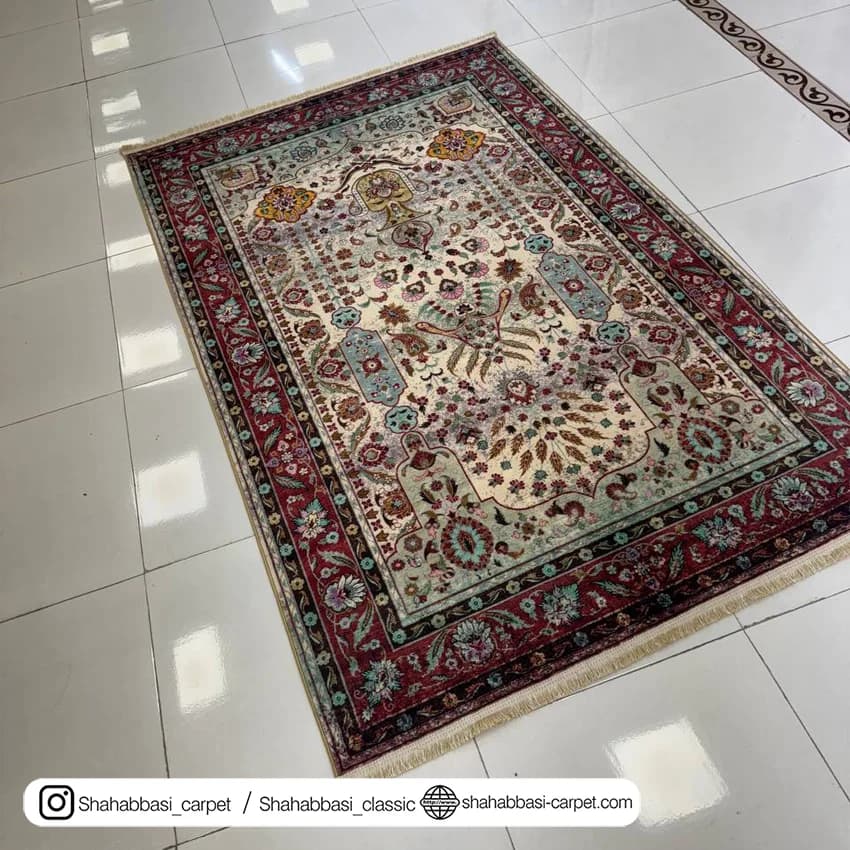 فرش سنتی کد 800115 کرم — تصویر ۲