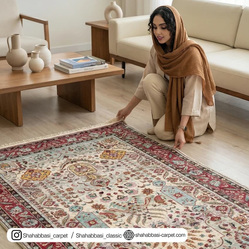 فرش سنتی کد 800115 کرم