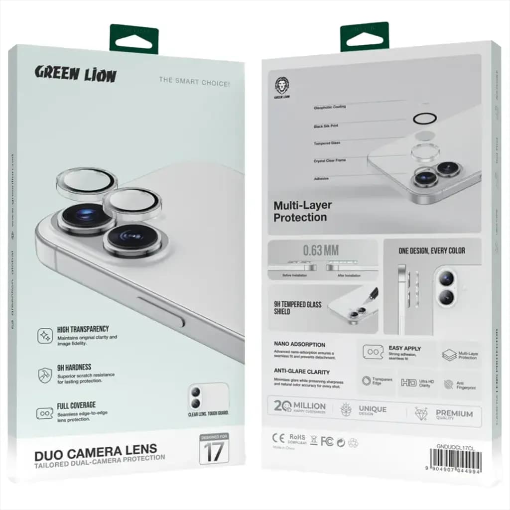 محافظ لنز دوربین آیفون 17 گرین لاین Green Lion Duo Camera Lens for iPhone 17 GNCMHDP17