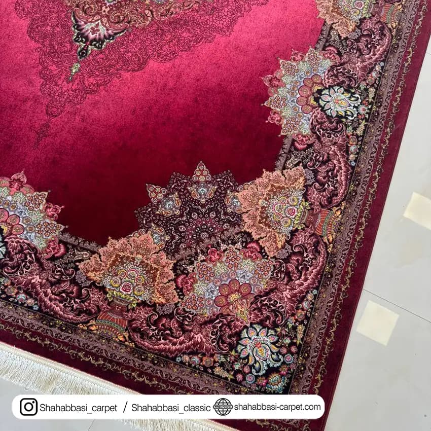 فرش ماشینی ونوس کد 1200192 قرمز — تصویر ۳