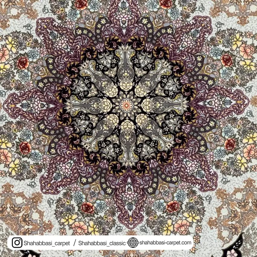 فرش ماشینی ونوس کد 1200190 مشکی — تصویر ۳