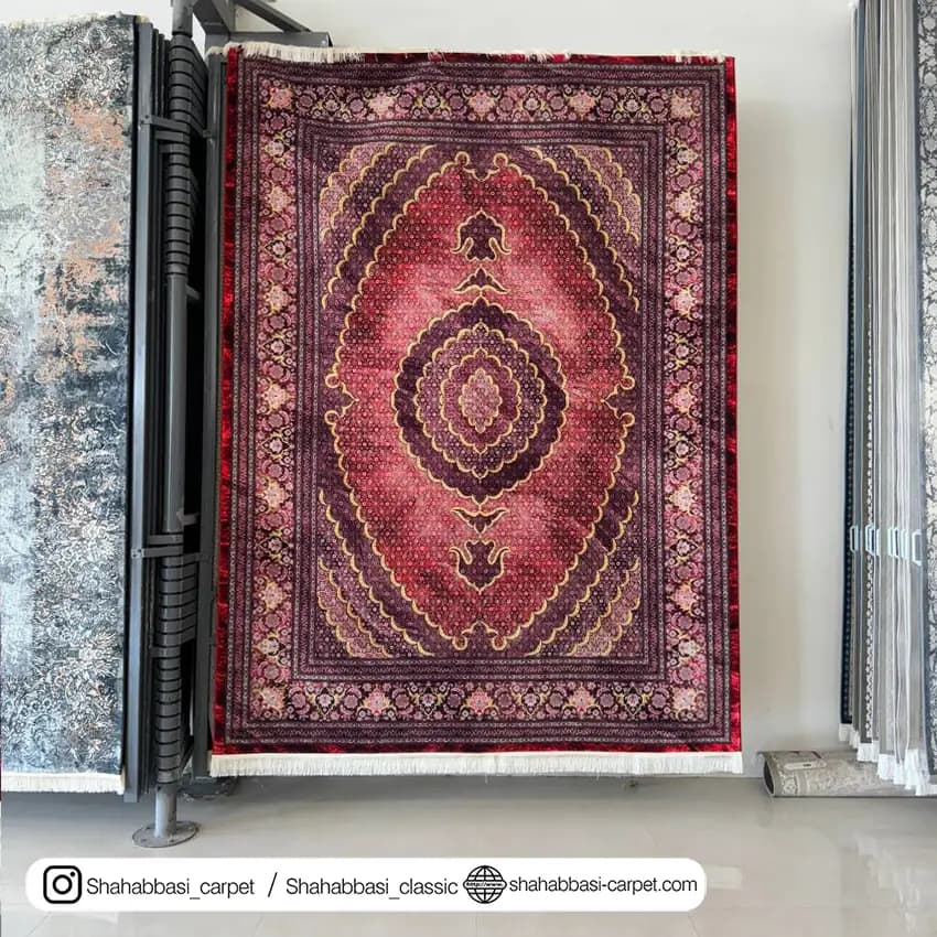 فرش ماشینی ونوس کد 1200188 قرمز — تصویر ۲