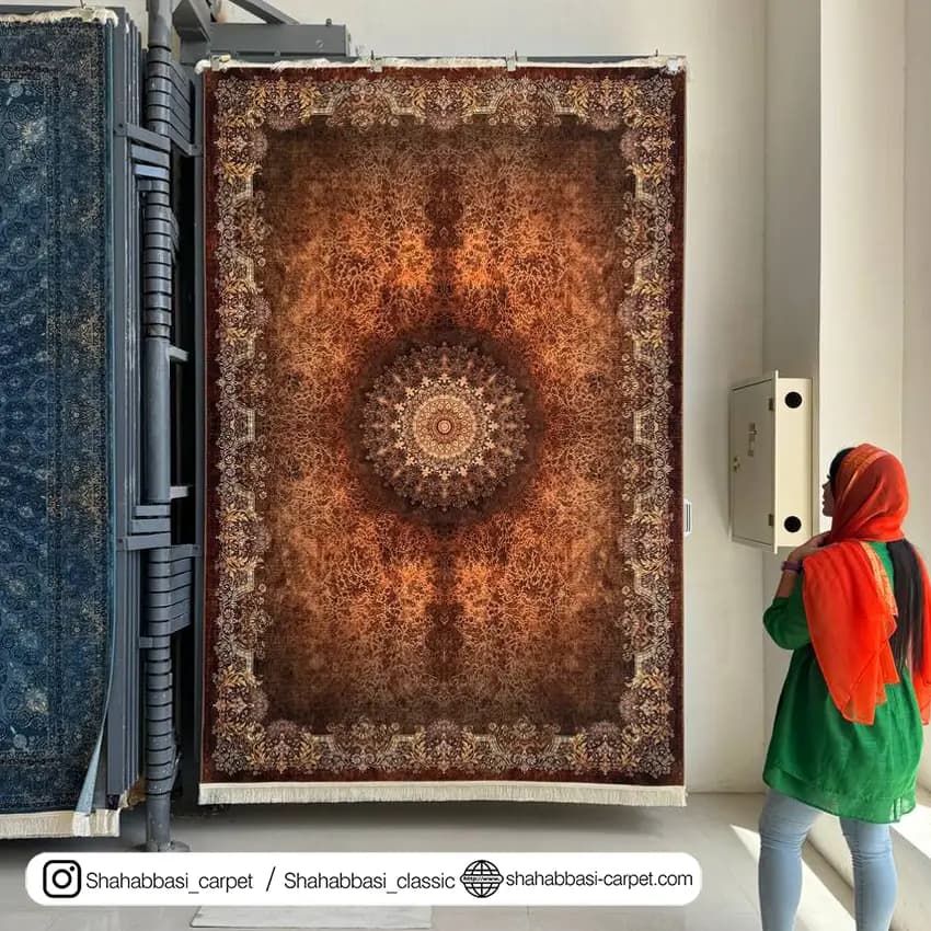 فرش ماشینی ونوس کد 1200185 قهوه ای