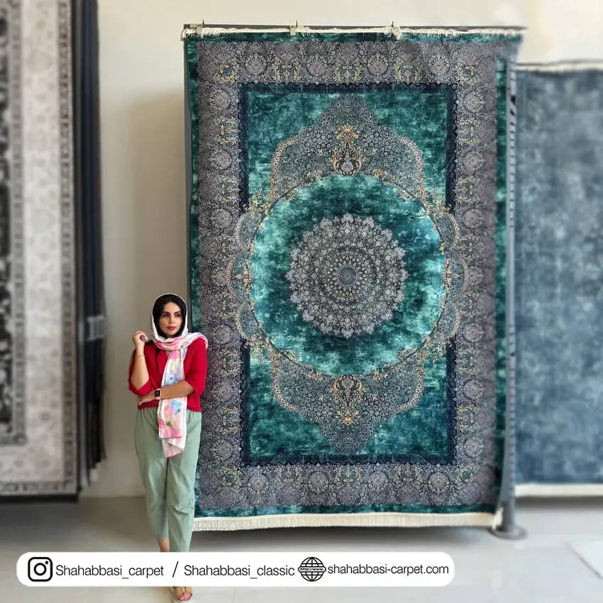 فرش ماشینی ونوس کد 1200183 سبز