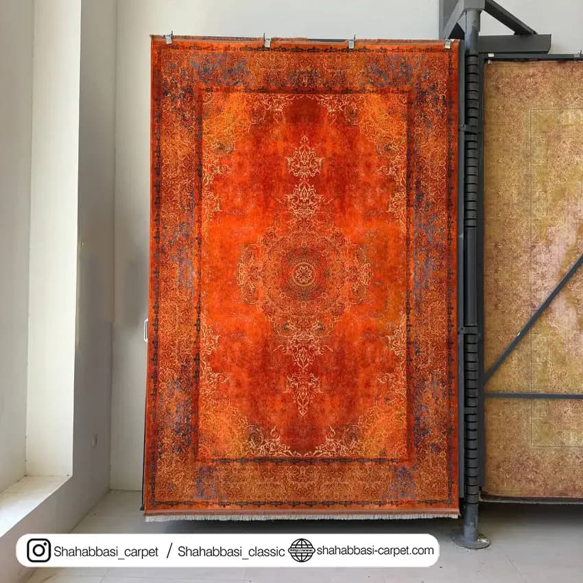 فرش ماشینی ونوس کد 1200113 نارنجی — تصویر ۲