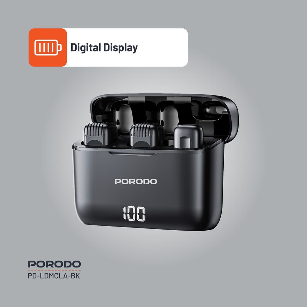 میکروفون یقه ای بی سیم پرودو Porodo Lavalier Double Microphone PD-LDMCLA — تصویر ۷