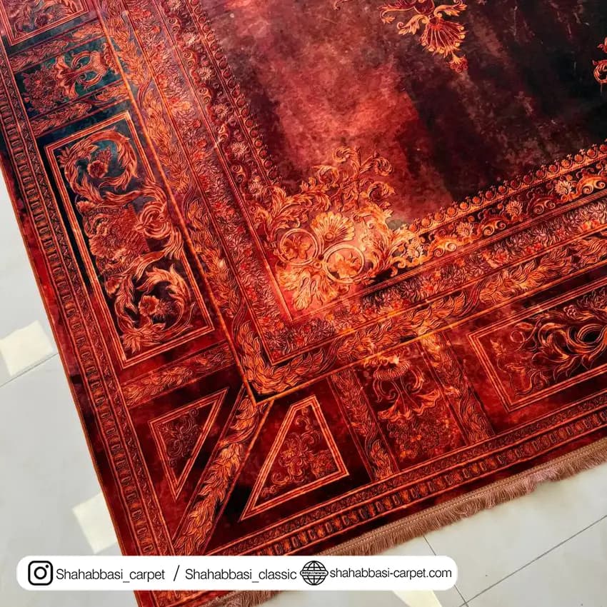 فرش ماشینی ونوس کد 1200151 مشکی — تصویر ۳