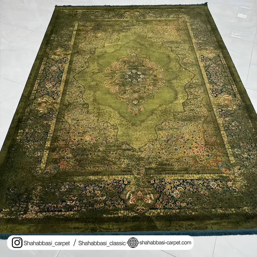 فرش ماشینی ونوس کد 1200170 سبز — تصویر ۵