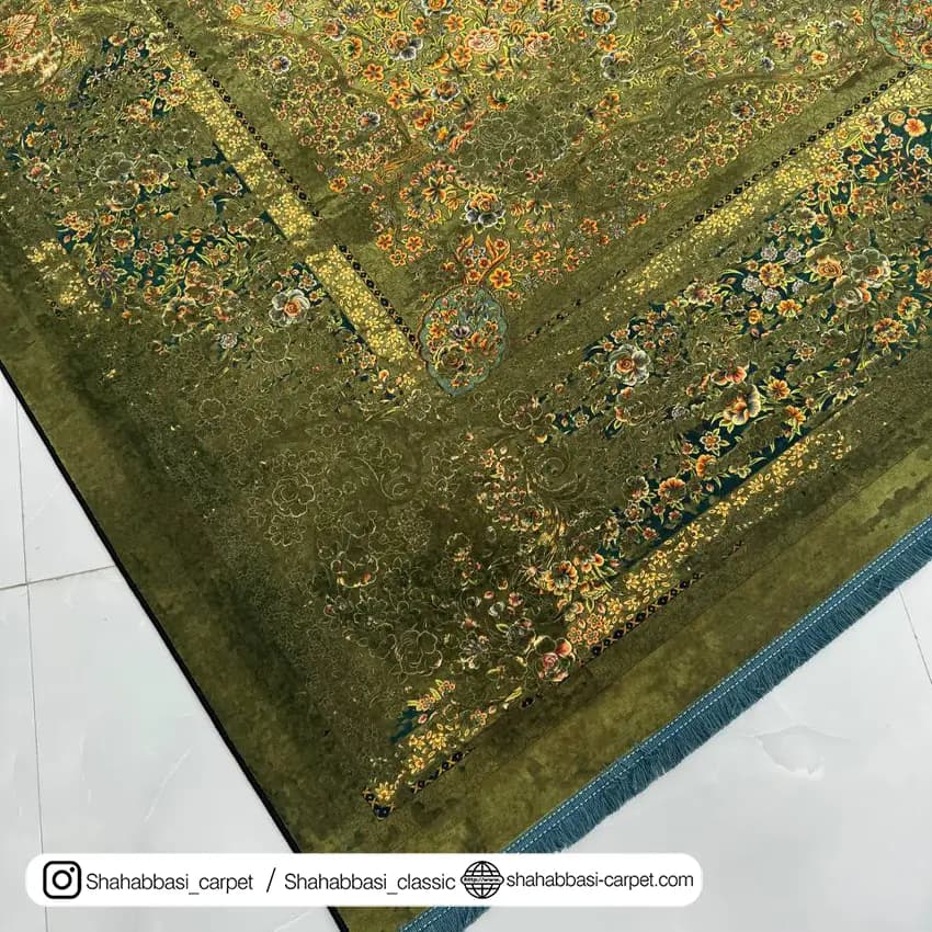 فرش ماشینی ونوس کد 1200170 سبز — تصویر ۶