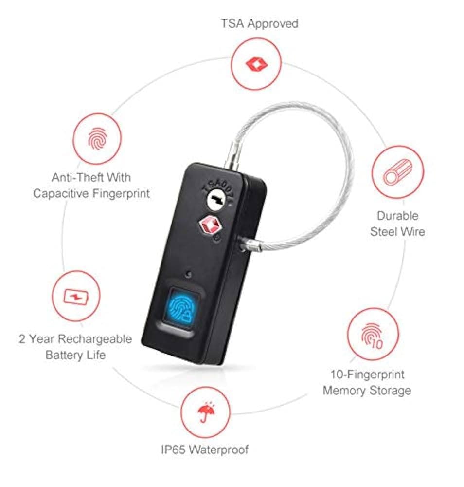 قفل اثر انگشتی گرین لاین Green Lion Mini Fingerprint Padlock GNFPPDLK — تصویر ۷