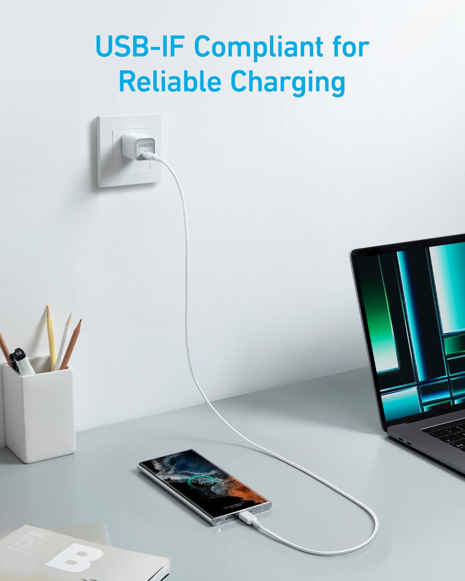 کابل شارژ انکر Anker 322 USB-C to USB-C Cable (3ft Braided) A81F5 — تصویر ۱۱