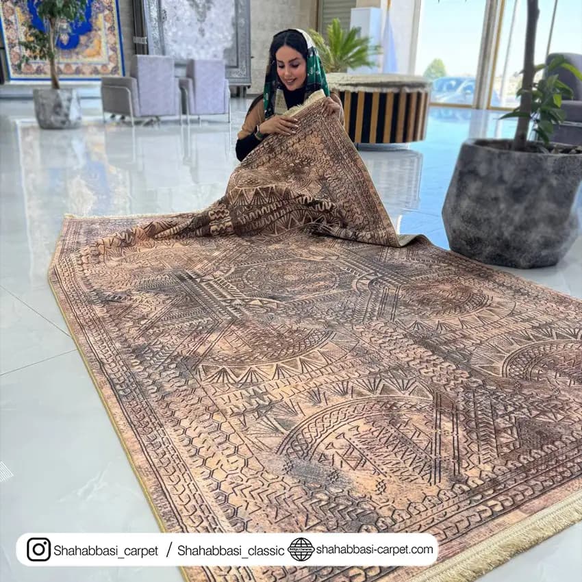 فرش مدرن کد 600388 نسکافه ای — تصویر ۵