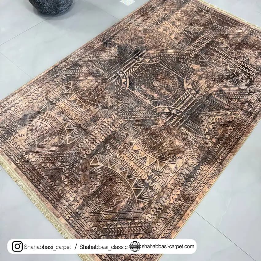 فرش مدرن کد 600388 نسکافه ای — تصویر ۲
