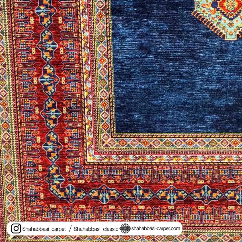 فرش سنتی کد 800172 سرمه ای — تصویر ۵