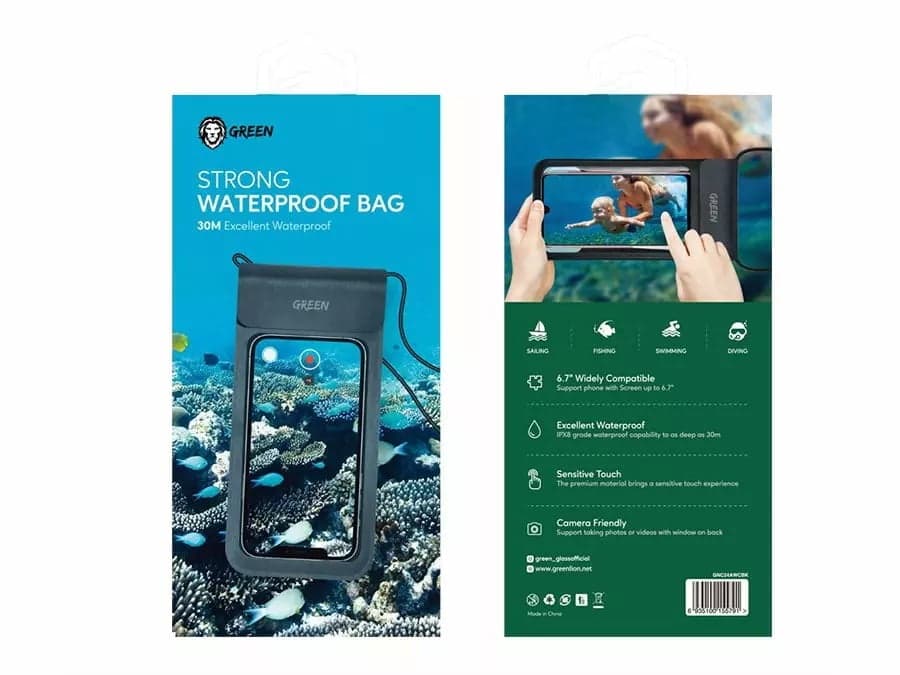کاور گوشی ضدآب گرین لاین Green Lion Strong Waterproof Bag 6.7″ 30M GNSWPBAG — تصویر ۵