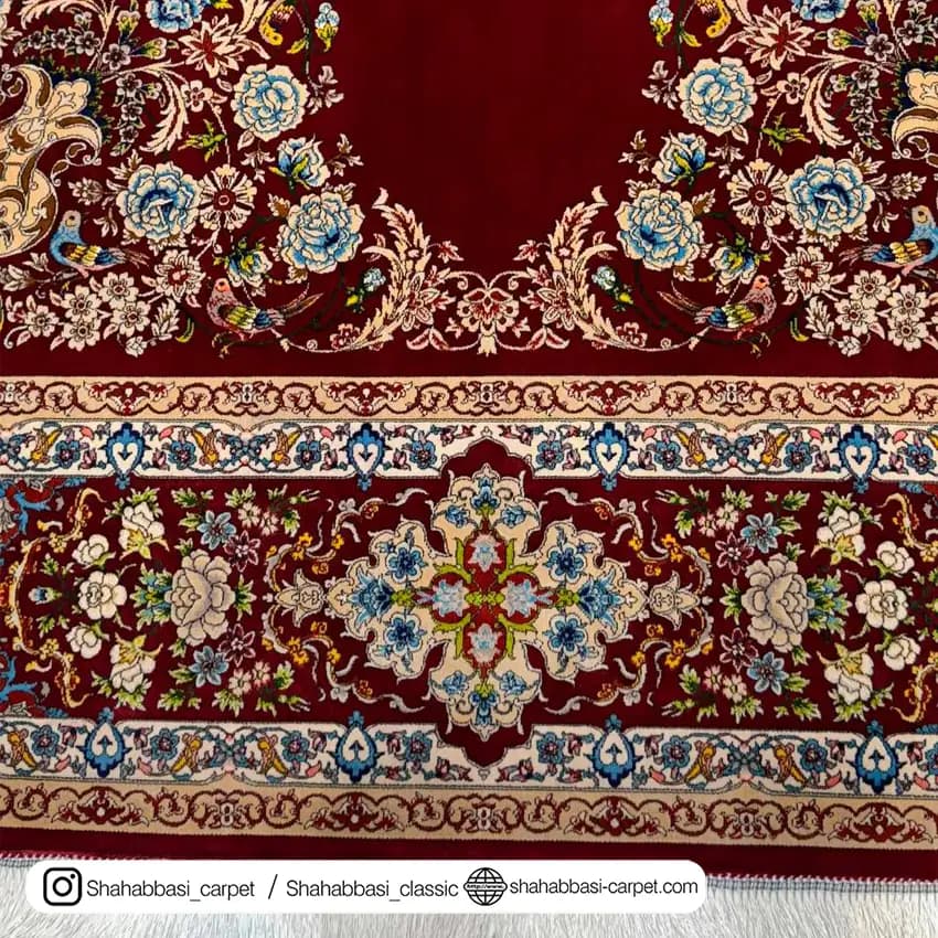 فرش تمام ابریشم کد 146 لاکی — تصویر ۵