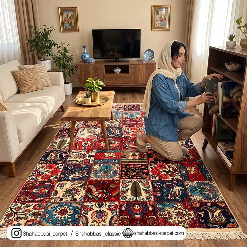 فرش چهل تکه کد 700411 تمام رنگ