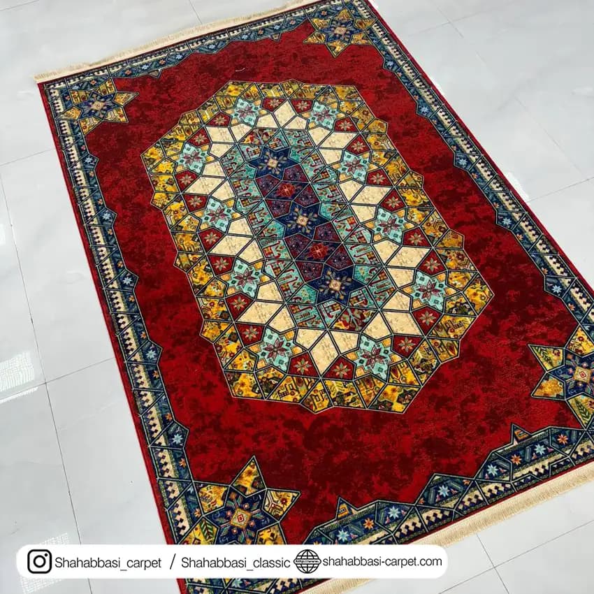 فرش چهل تکه کد 700405 لاکی — تصویر ۵