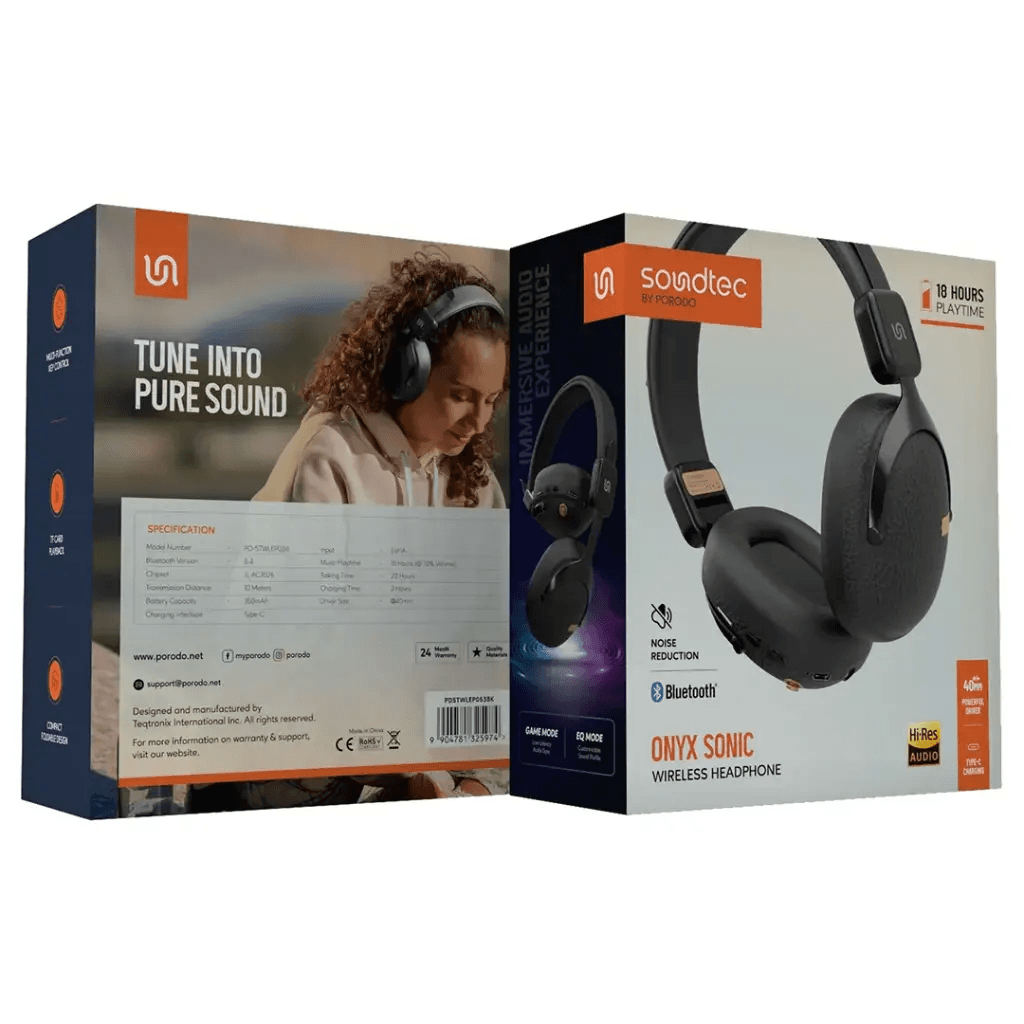 هدفون بی سیم پرودو Porodo Onyx Sonic Wireless Headphone PDSTWLEP053 — تصویر ۱۲