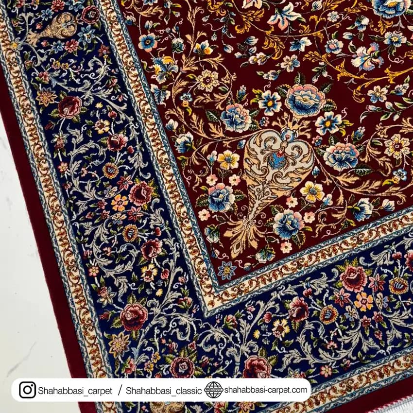 فرش تمام ابریشم کد 140 لاکی — تصویر ۳